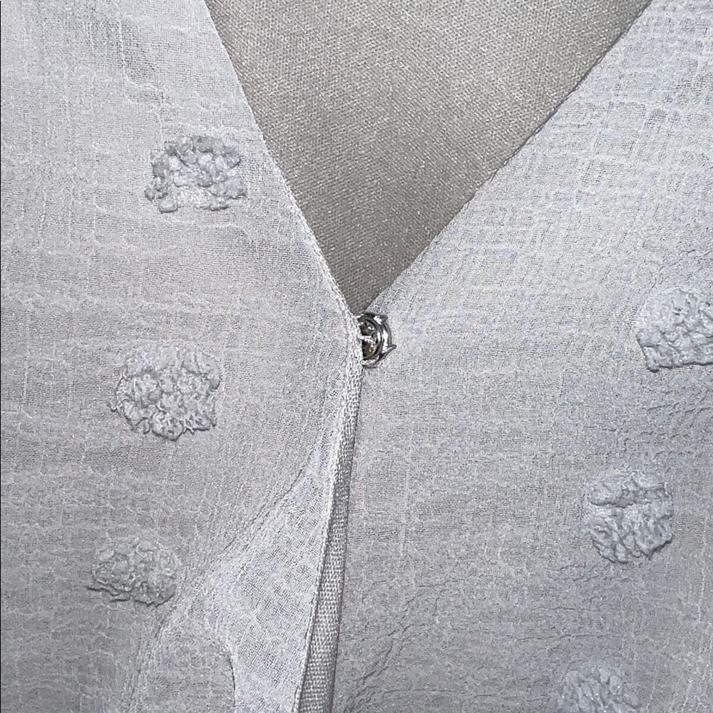 Baltic Born Swiss Dot Long Sleeve Midi Dress Size M In Gray - Picture 9 of 12